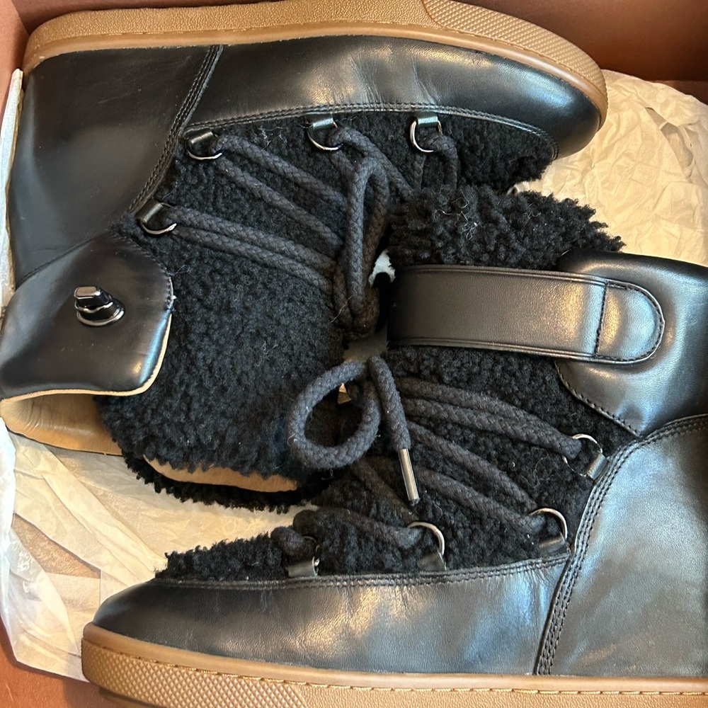 Coach Monroe shearling CLF/SHRL black shoes